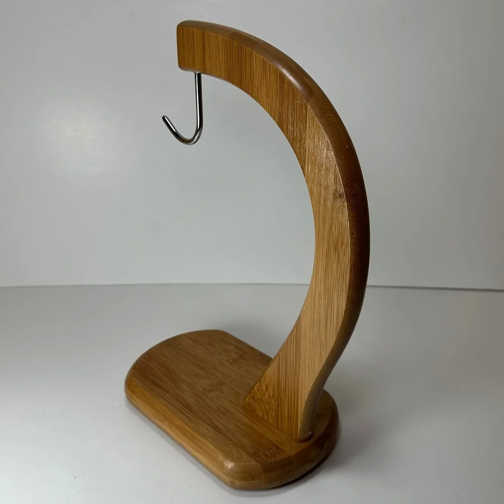Bamboo Banana Hanger Stand Natural Wood Fruit Tree Hook Kitchen Countertop